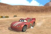 Lightning McQueen in Ornament Valley in Cars Race-O-Rama.