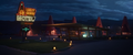 Cozy Cone Motel in Cars 3 during night