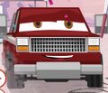 A red Hollismobile Campster in the Cars on the Road Happy Meal PowerUp game