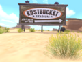 Rustbucket Stadium sign.