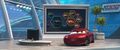 Brian on-screen on a Cars 3 promotional image.