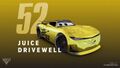 George in Cars 3: Generations with one of the many hypothetical names for the racers.