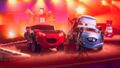 Lightning McQueen joins the Heavy Metal Mater concert