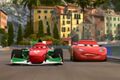 Lightning McQueen racing with Francesco in Porta Corsa